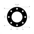 DN100 Flachdichtung Viton 220x180x120mm 8x18mm