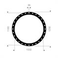 DN1000 Flachdichtung EPDM/SBR 1230x1160x1032x3mm 28x36mm
