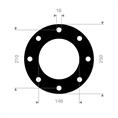 DN125 Flachdichtung Viton 250x210x146mm 8x18mm
