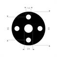 DN15 Flachdichtung CR/SBR 95x65x24x3mm 4x14mm