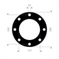 DN150 Flachdichtung CR/SBR 285x240x172x3mm 8x22mm