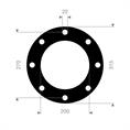 DN175 Flachdichtung CR/SBR 315x270x200x3mm 8x22mm