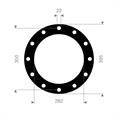 DN250 Flachdichtung CR/SBR 395x350x282x3mm 12x22mm
