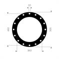 DN350 Flachdichtung EPDM/SBR 505x460x363x3mm 16x22mm