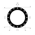 DN400 Flachdichtung EPDM/SBR 565x515x415x3mm 16x26mm