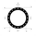 DN450 Flachdichtung EPDM/SBR 615x565x467x3mm 20x26mm