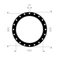 DN500 Flachdichtung Viton 670x620x520mm 20x26mm
