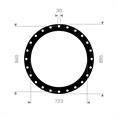 DN700 Flachdichtung Viton 895x840x723mm 24x30mm