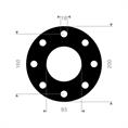 DN80 Flachdichtung CR/SBR 200x160x93x3mm 8x18mm