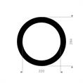 EPDM Gummi-Stahl Flachdichtung 284x220x6mm DN200