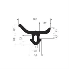 EPDM-Karosserieprofil BxH=10,7x7mm (L=100m)