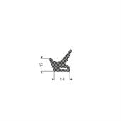 EPDM Moosgummi Profil BxH=14x17mm (L=30m)