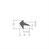 EPDM Moosgummi Profil BxH=20x17,6mm (L=50m)