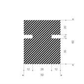 EPDM Moosgummi Profil BxH=50x60mm
