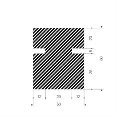EPDM Moosgummi Profil BxH=50x60mm