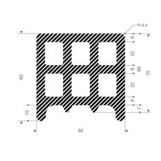 EPDM Moosgummi Profil BxH=84x83mm