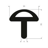 EPDM Vollgummi T-Profil BxH=20x20mm (L=50m)