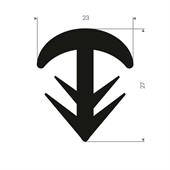 EPDM Vollgummi T-Profil BxH=23x27mm (L=50m)