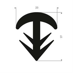 EPDM Vollgummi T-Profil BxH=23x27mm (L=50m)