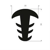 EPDM Vollgummi T-Profil BxH=25x30mm (L=25m)