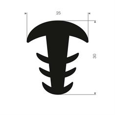 EPDM Vollgummi T-Profil BxH=25x30mm (L=25m)