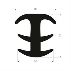 EPDM Vollgummi T-Profil BxH= 35x37mm (L=25m)