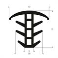 EPDM Vollgummi T-Profil BxH=40x37mm (L=25m)
