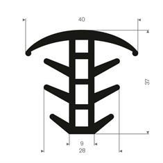 EPDM Vollgummi T-Profil BxH=40x37mm (L=25m)