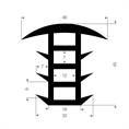 EPDM Vollgummi T-Profil BxH=48x45mm (L=25m)