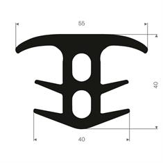 EPDM Vollgummi T-Profil BxH=55x40mm (L=15m)