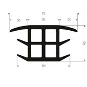 EPDM Vollgummi T-Profil BxH=60x40mm (L=25m)