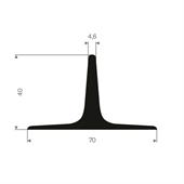 EPDM Vollgummi T-Profil BxH=70x40mm (5m Rollen)