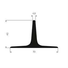 EPDM Vollgummi T-Profil BxH=70x40mm (5m Rollen)