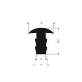 EPDM Vollgummi T-Profil BxH=8x8,5mm (L=100m)