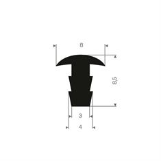 EPDM Vollgummi T-Profil BxH=8x8,5mm (L=100m)