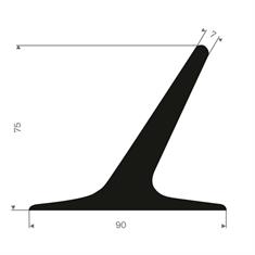 EPDM Vollgummi T-Profil BxH=90x75mm (L=2,5m)