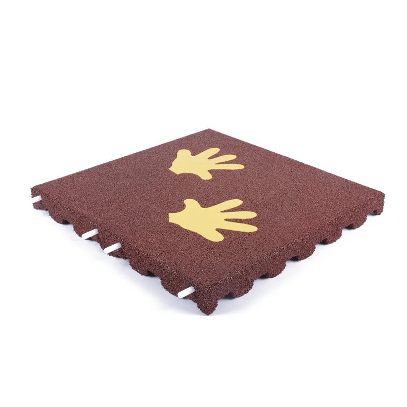 Fallschutzmatte mit Handabdruck