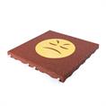 Fallschutzmatte rot mit gelbem bösen Smiley