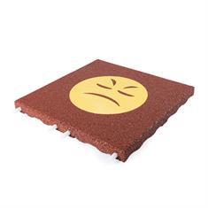 Fallschutzmatte rot mit gelbem bösen Smiley