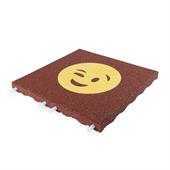 Fallschutzmatte rot mit gelbem Zwinkersmiley