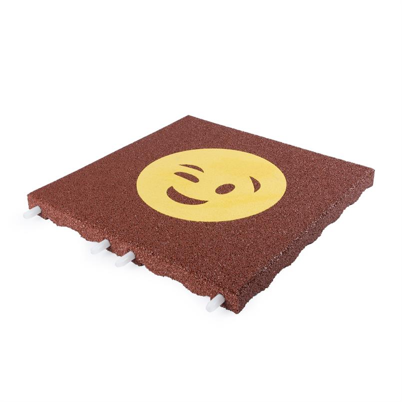Fallschutzmatte rot mit gelbem Zwinkersmiley