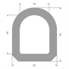 Fenderprofiel grau BxH= 60x50mm (L=10m)