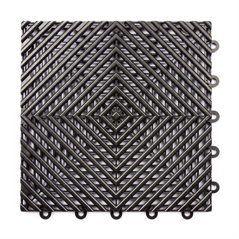 Gitterfliese hart schwarz 300x300x15mm (Set 25 Stück)