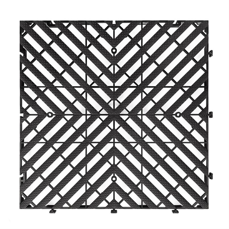 Gitterfliese schwarz premium 400x400x30mm (Set 10 Stück)