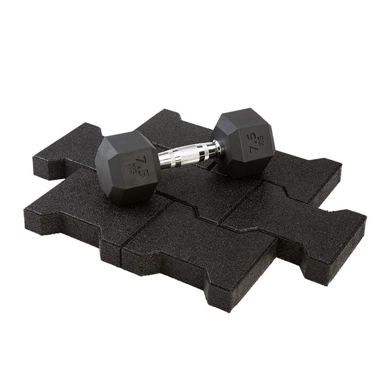 Gummi Verbundpflaster Fitness 20x16,5x4,3cm schwarz