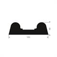 Gummi Wandschutz schwarz LxBxH=1000x162x48mm