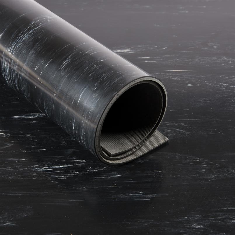 Gummiläufer Marmorlook schwarz 3mm (LxB=10x1,4m)