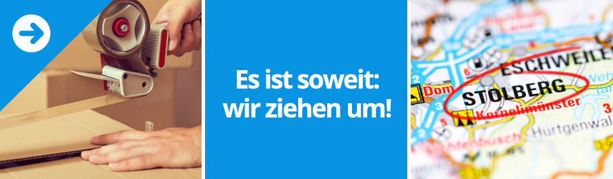 Juhu! Wir ziehen um! Ab dem 09.04.2019 finden Sie uns an unserem neuen Standort.