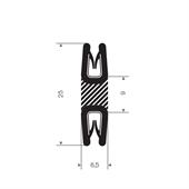 Kantenschutzprofil doppelt schwarz 0,5-1,5mm /BxH= 6,5x25mm (L=50m)