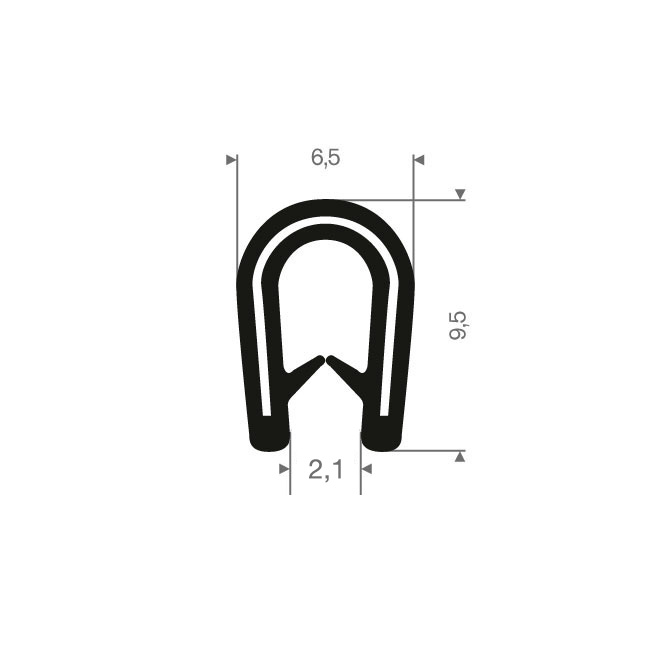 Kantenschutzprofil 2-5 mm schwarz (100 m)